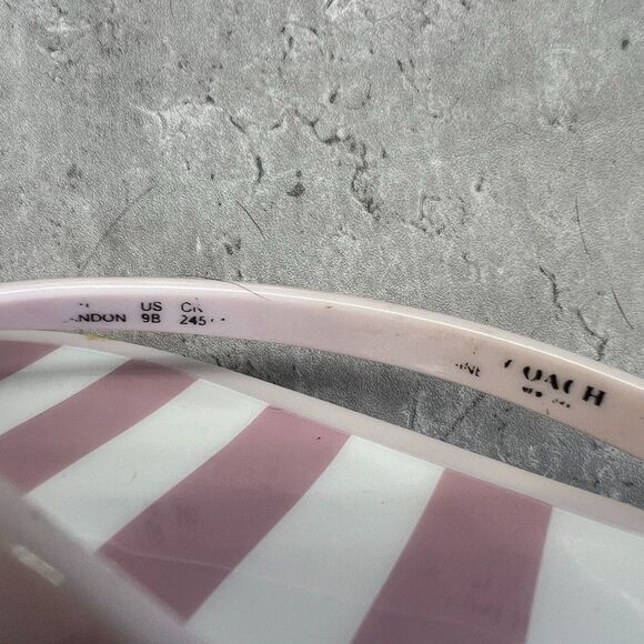 Coach Landon Pink White Stripe Jelly Bow Thong Flip Flop Sandals Women Size 8B - Picture 8 of 10